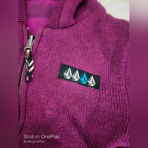 Reversible Volcom Zip Up Sweater Hoodie - Picture 9 of 11